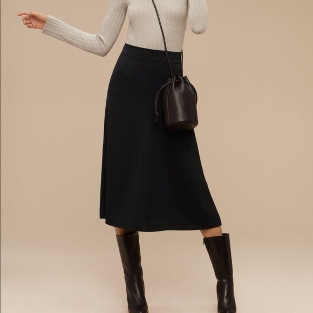 Aritzia Black Midi Skirt